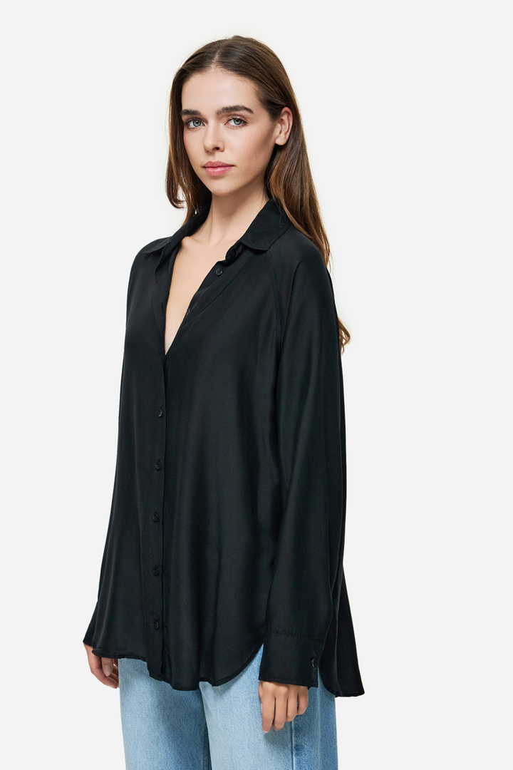 SILK BLEND SHIRT BLACK
