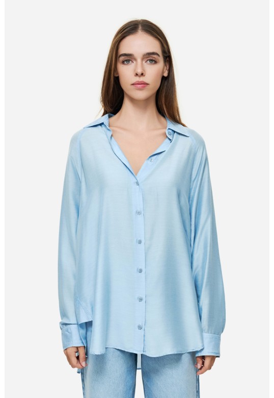 SILK BLEND SHIRT VINTAGE SKY