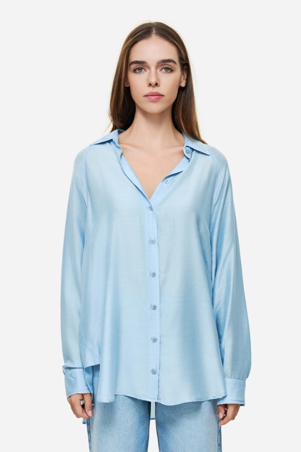 SILK BLEND SHIRT VINTAGE SKY