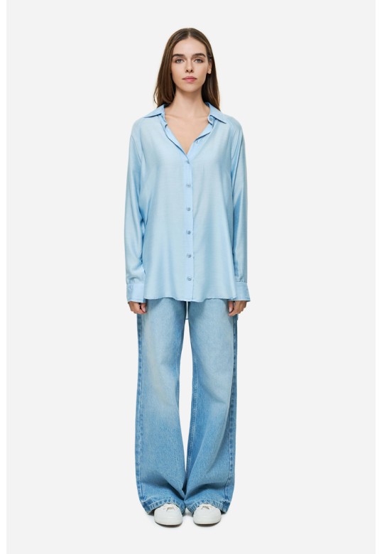 SILK BLEND SHIRT VINTAGE SKY
