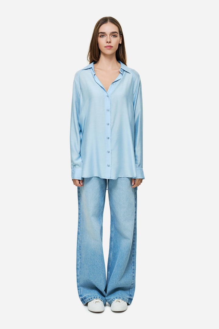 SILK BLEND SHIRT VINTAGE SKY