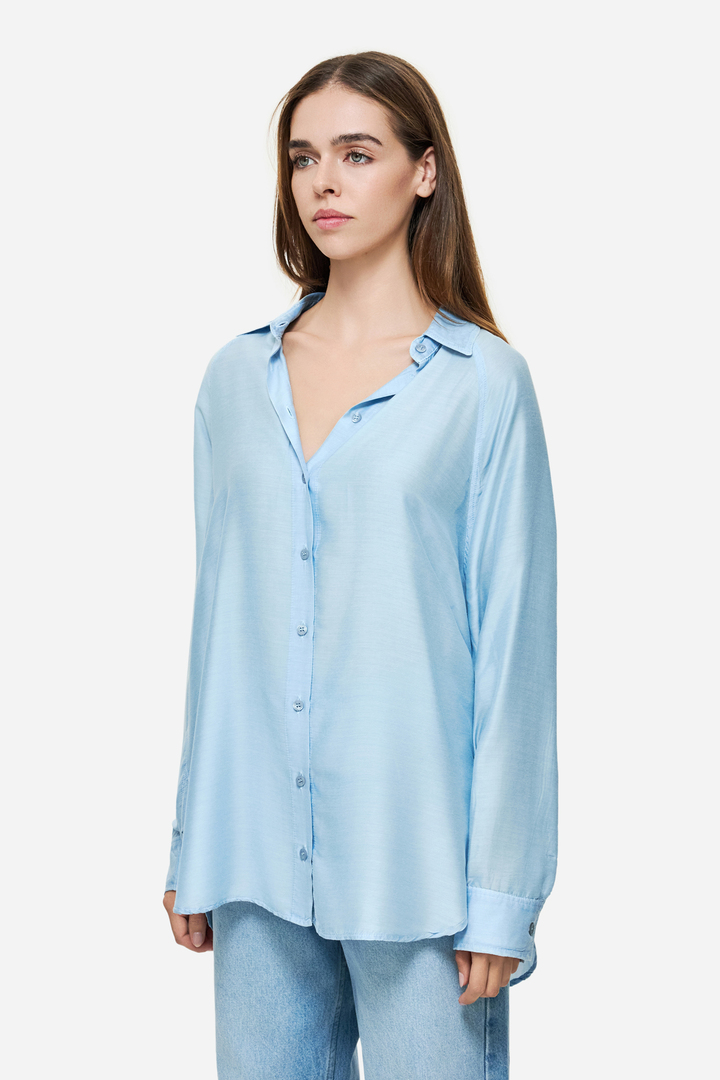 SILK BLEND SHIRT VINTAGE SKY