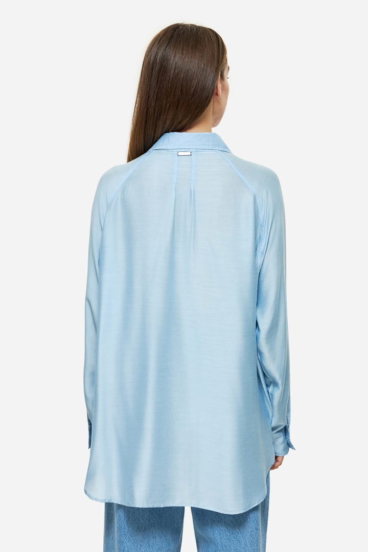 SILK BLEND SHIRT VINTAGE SKY