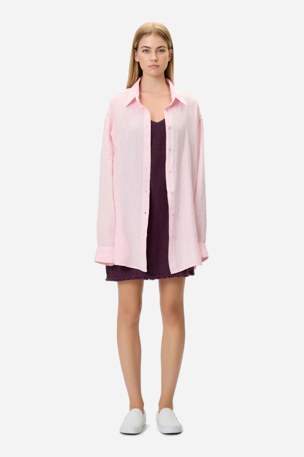 LINEN SHIRT BUBBLEGUM
