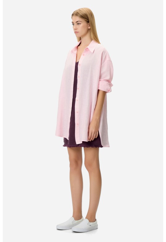 LINEN SHIRT BUBBLEGUM