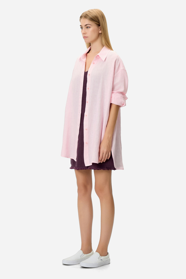 LINEN SHIRT BUBBLEGUM