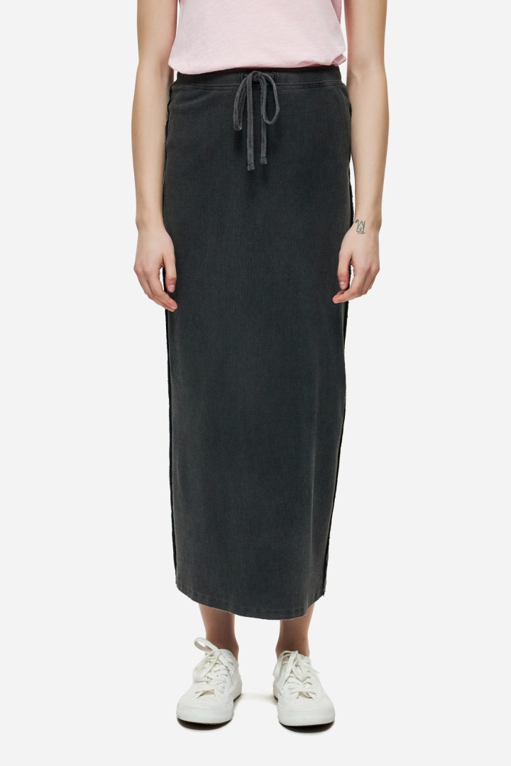 MAXI RIB SKIRT VINTAGE BLACK