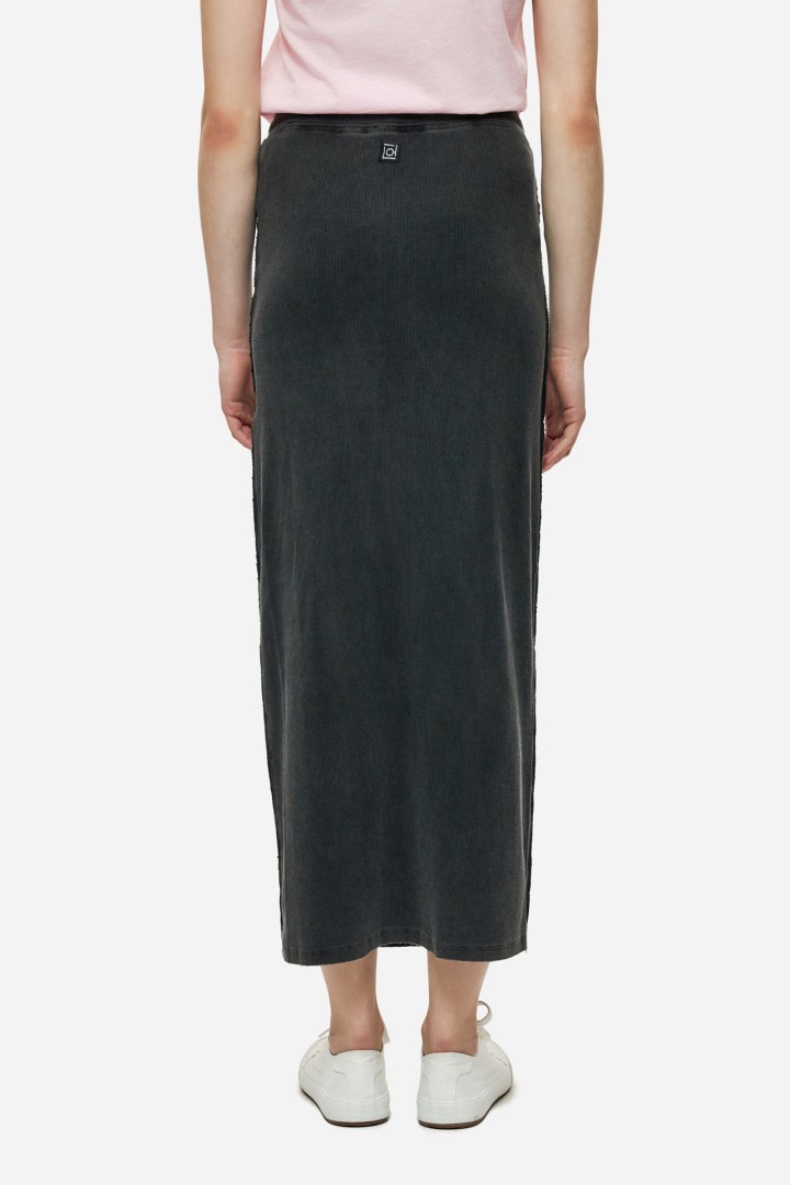 MAXI RIB SKIRT VINTAGE BLACK