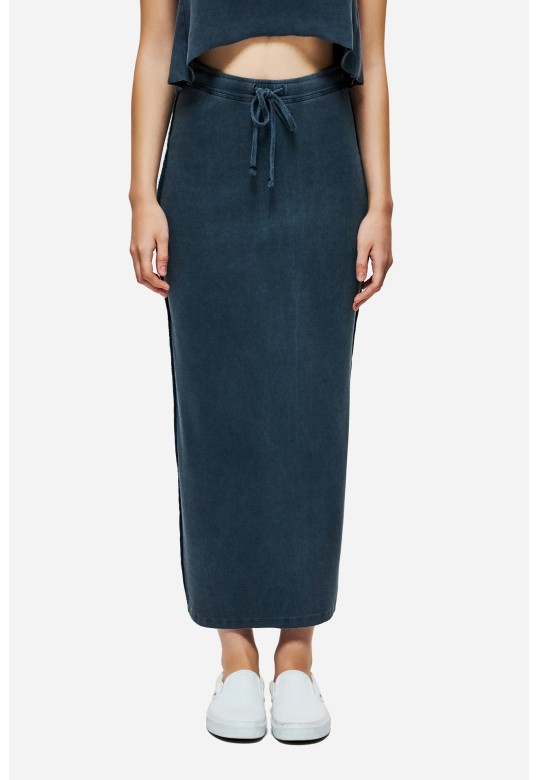 MAXI RIB SKIRT VINTAGE BLUE