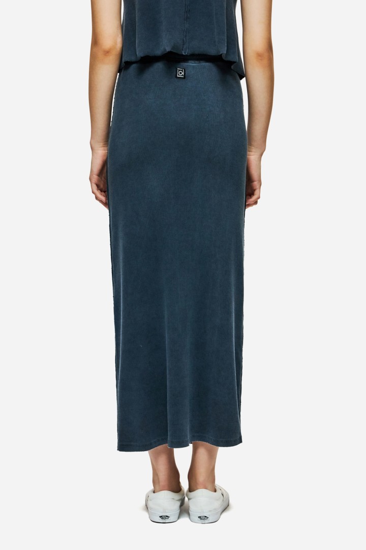 MAXI RIB SKIRT VINTAGE BLUE