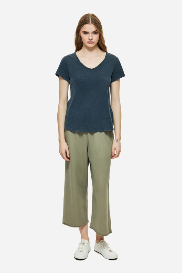 Cropped Sweatpants with Raw Edge Details Taupe