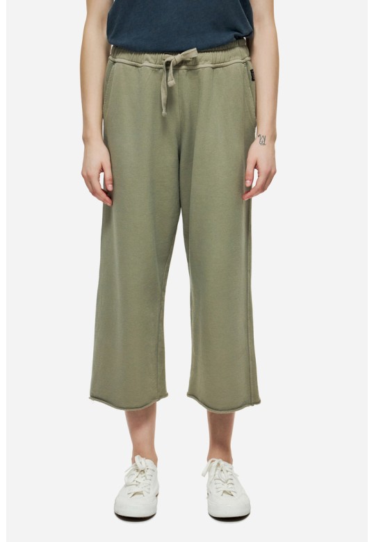 Cropped Sweatpants with Raw Edge Details Taupe