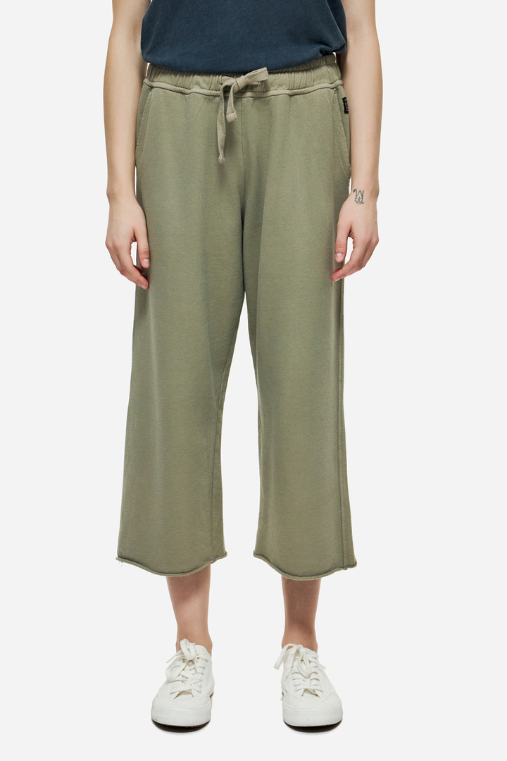 Cropped Sweatpants with Raw Edge Details Taupe