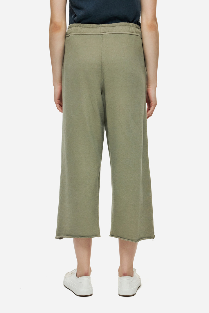 Cropped Sweatpants with Raw Edge Details Taupe