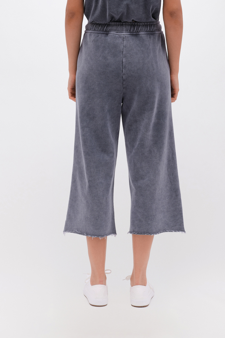 Cropped Sweatpants with Raw Edge Details VINTAGE GREY