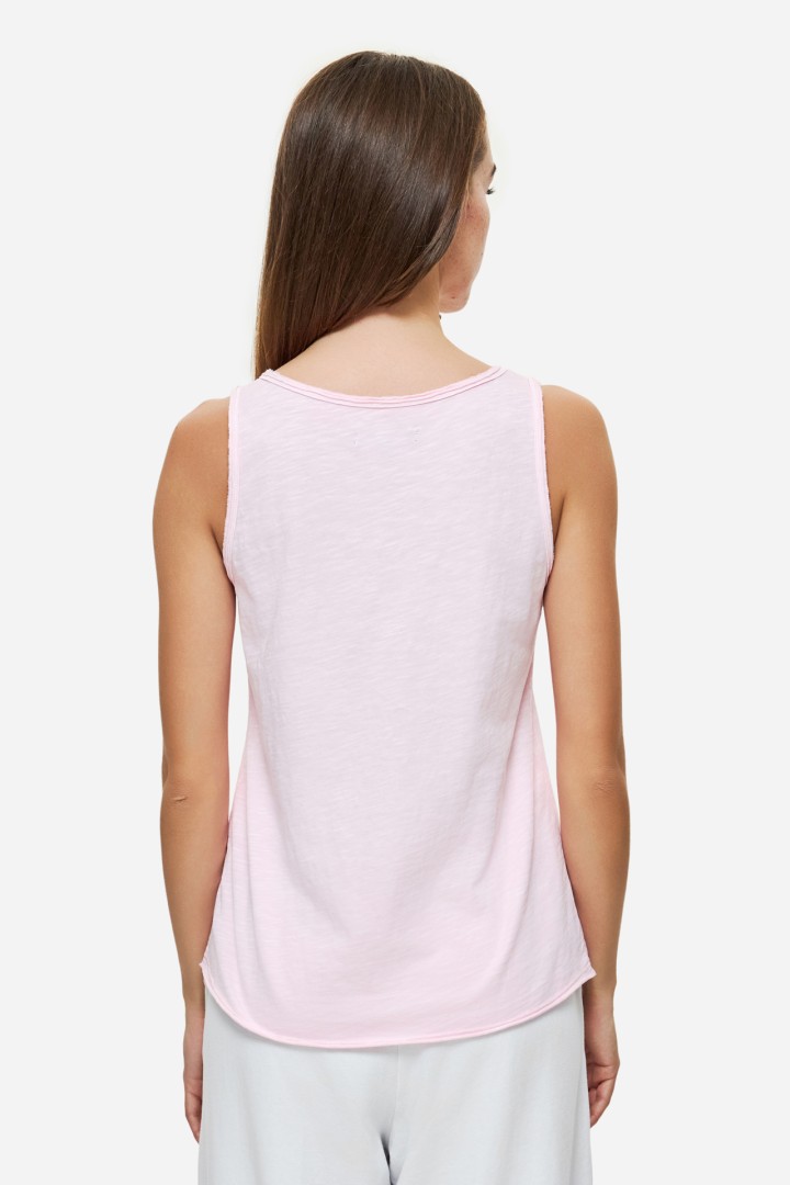 Tank Top with V Neckline Bubblegum