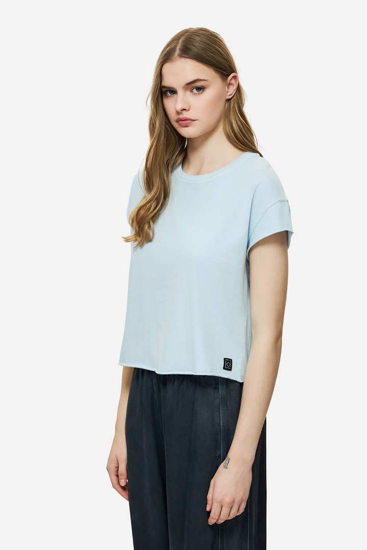 RAW EDGES T-SHIRT VINTAGE SKY