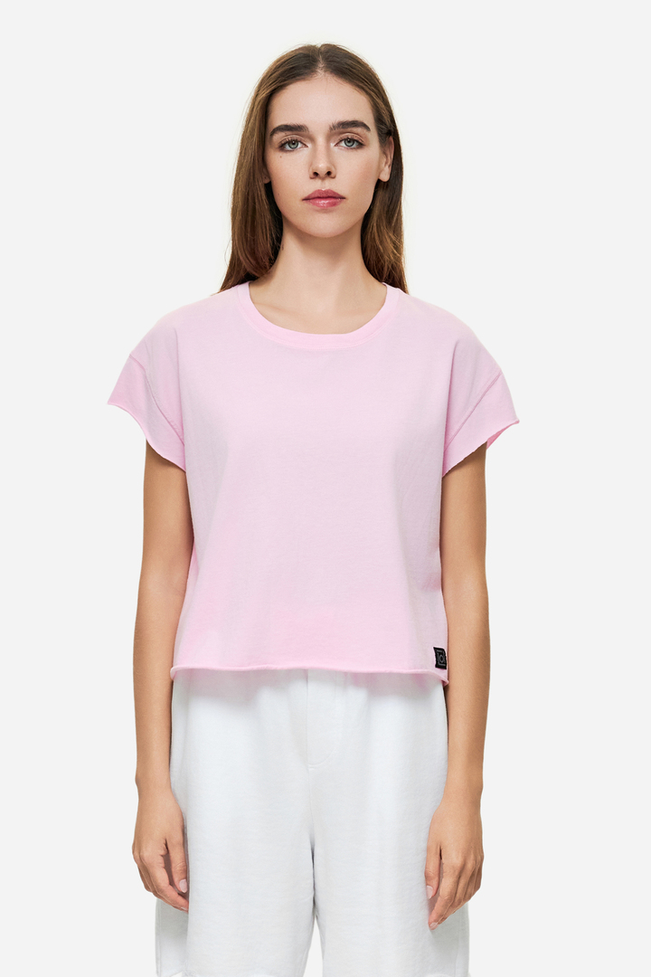 RAW EDGES T-SHIRT BUBBLEGUM