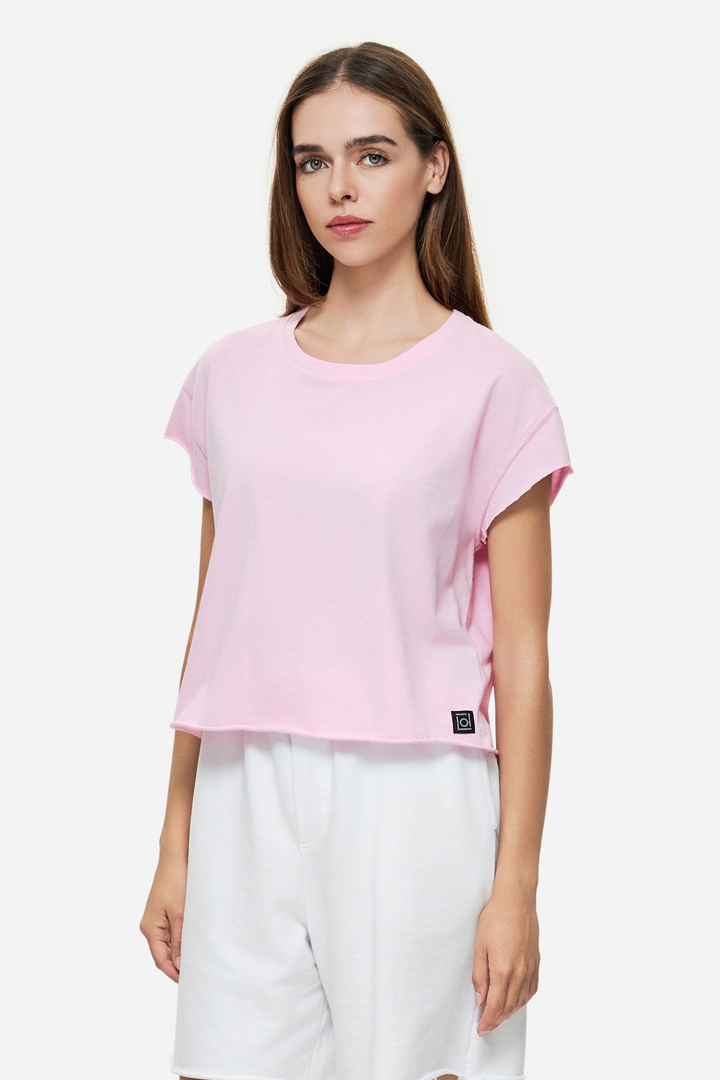 RAW EDGES T-SHIRT BUBBLEGUM