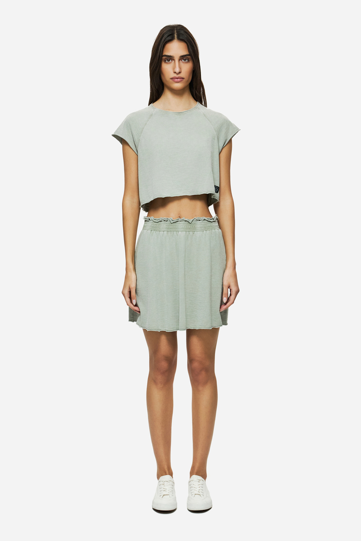 CROPPED SLUB T-SHIRT VINTAGE GREIGE