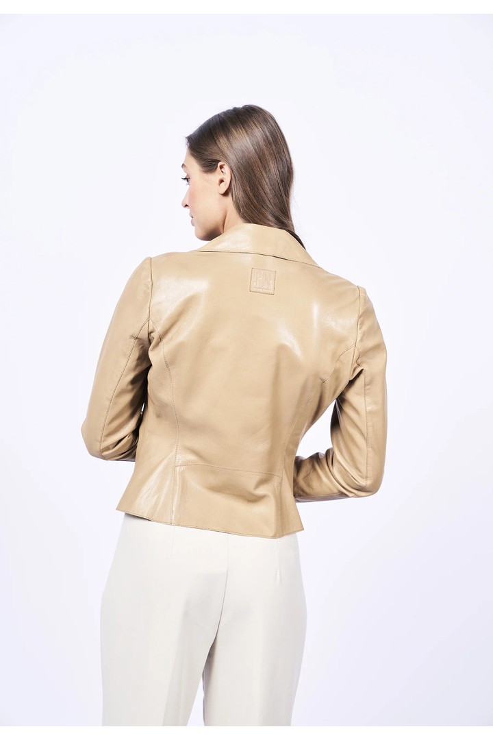 DREAM CALLED-FN LEATHER JACKET DUNE