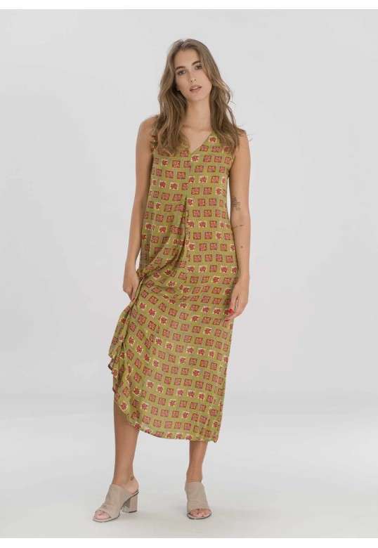 ESMERALDA Maxi dress with pleat