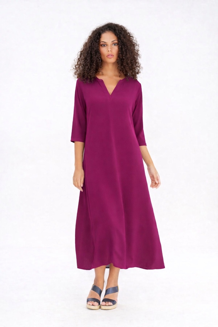 LONG TUNIC DRESS PLUM