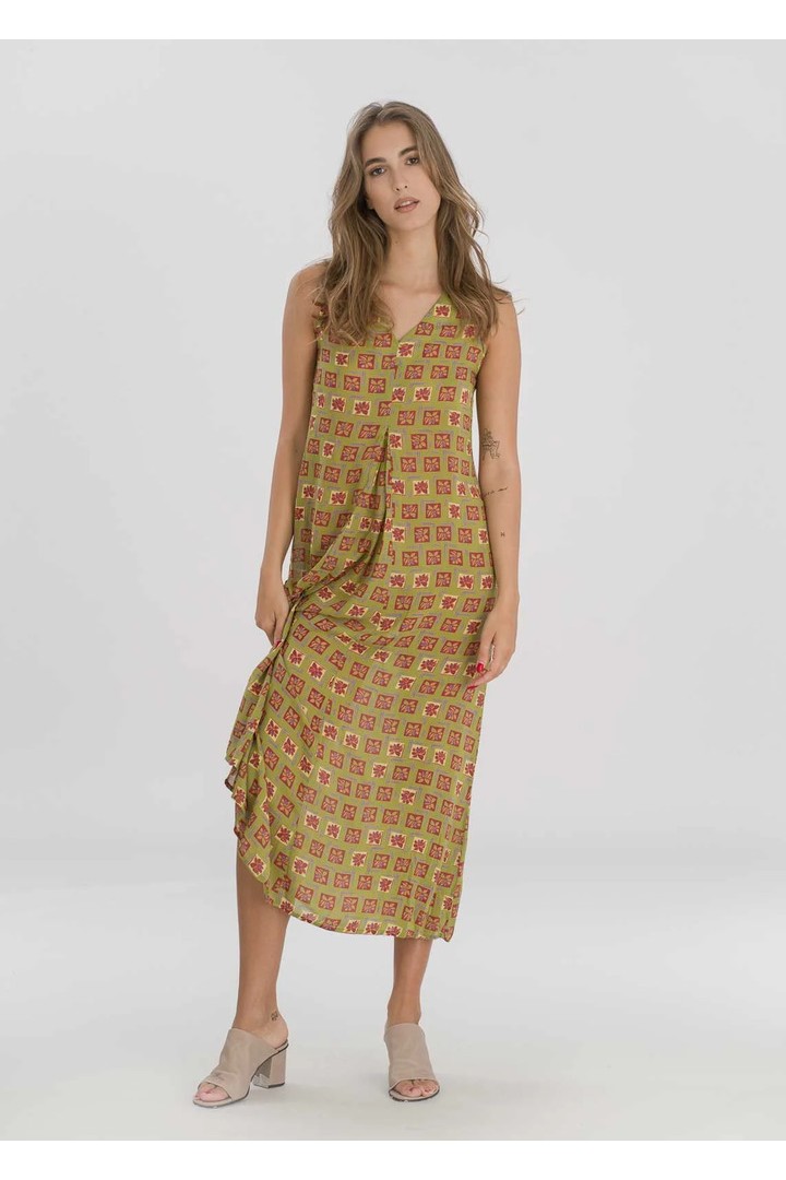 ESMERALDA Maxi dress with pleat