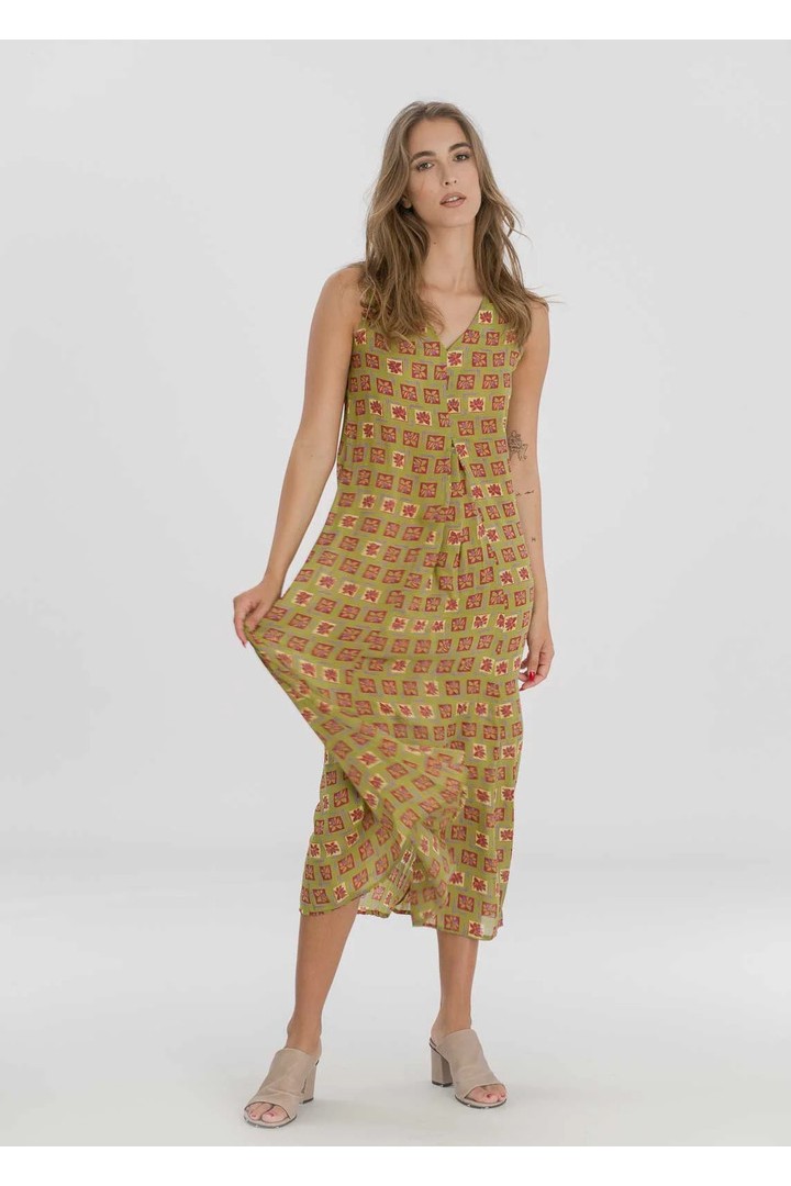 ESMERALDA Maxi dress with pleat