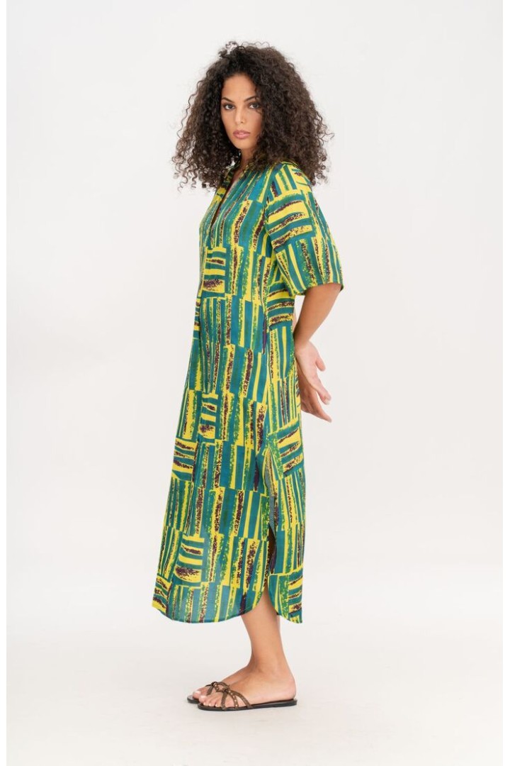 GEOMETRIC PRINT LONG DRESS