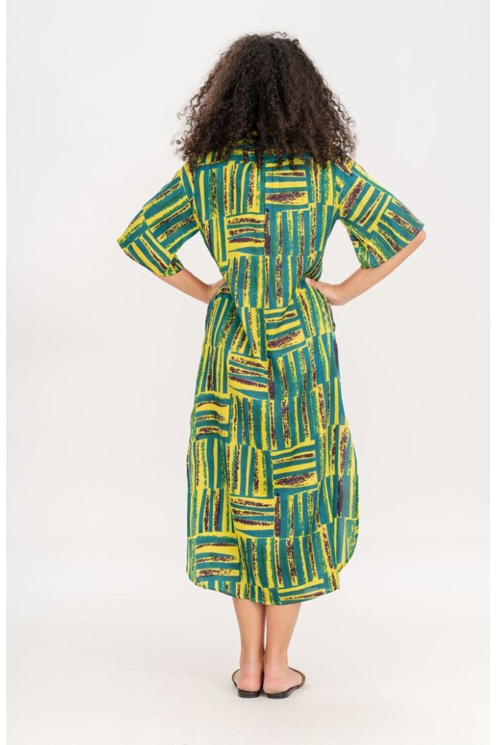 GEOMETRIC PRINT LONG DRESS