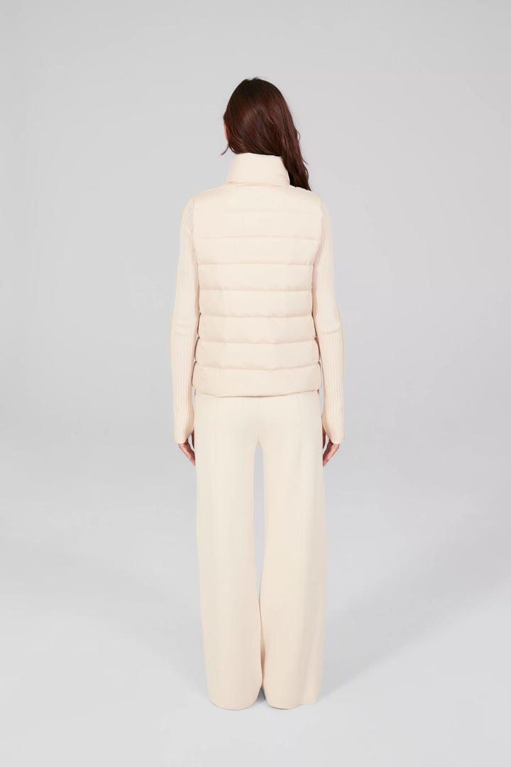 Rosemarie sleeveless padded jacket with stand-up collar beige