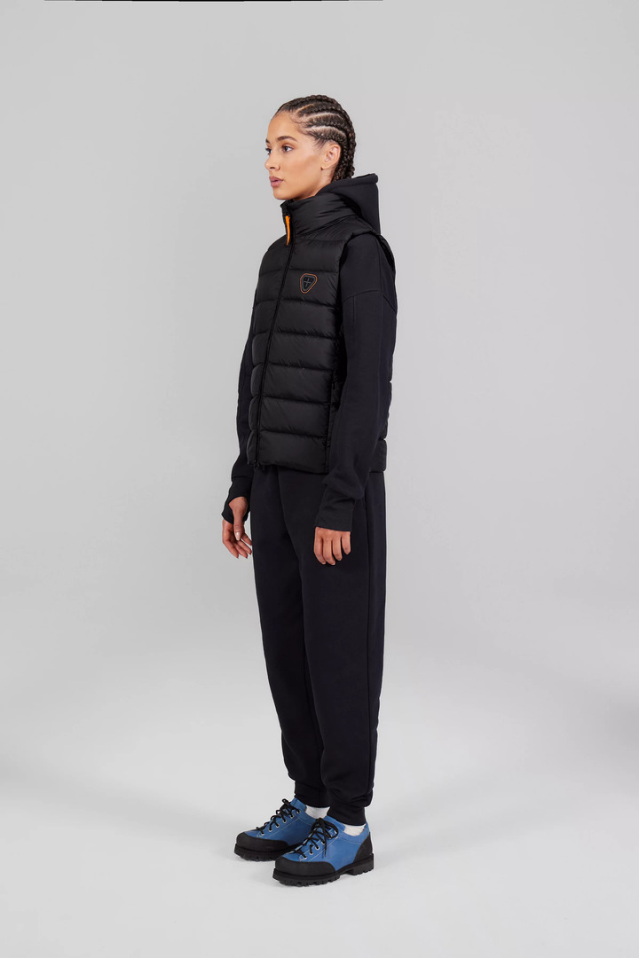 Rosemarie sleeveless padded jacket with stand-up collar black