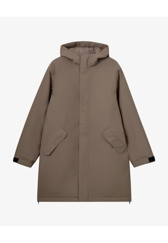 Læsø Padded Long Jacket - Dusty Oak