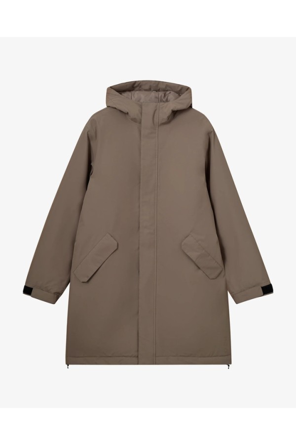 Læsø Padded Long Jacket - Dusty Oak