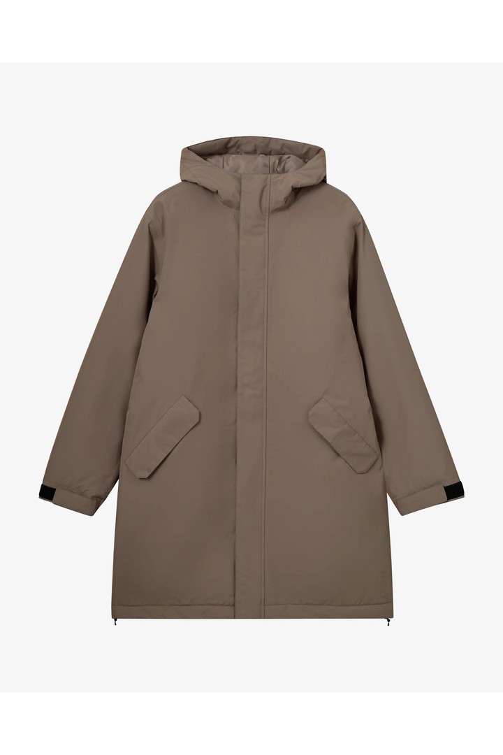 Læsø Padded Long Jacket - Dusty Oak