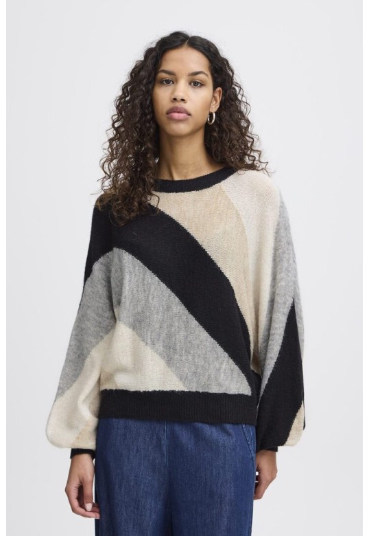 IHKAMARA PULLOVER BLACK STRIPED