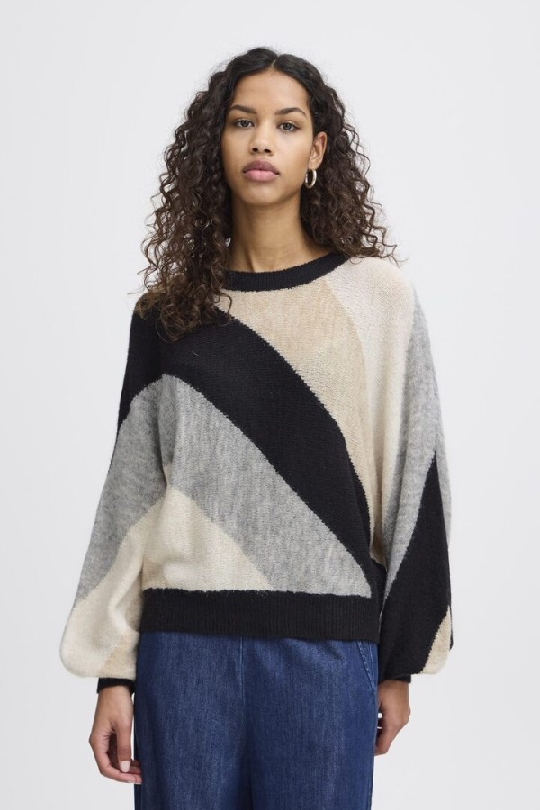 IHKAMARA PULLOVER BLACK STRIPED