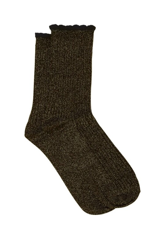 IASAFFI SOCKS BLACK WITH GOLD