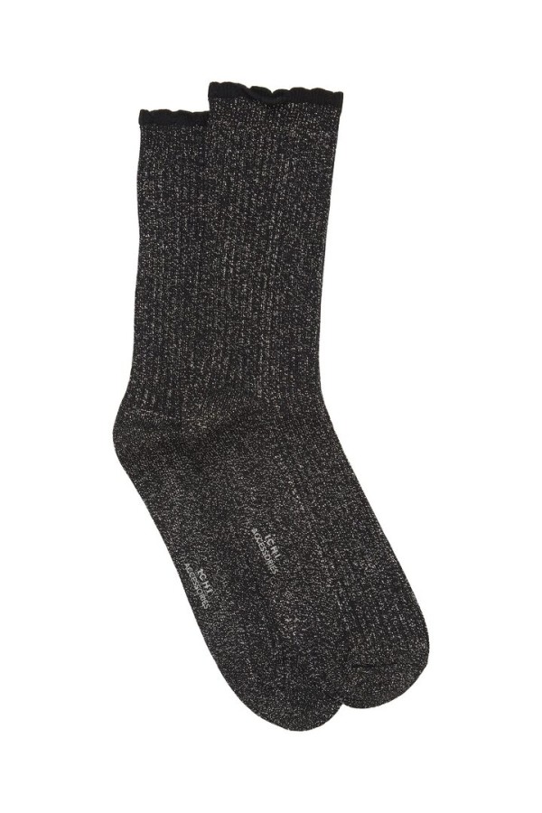 IASAFFI SOCKS BLACK WITH SILVER