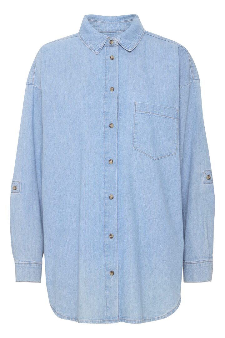 IHDIVER SHIRT WASHED BLUE DENIM