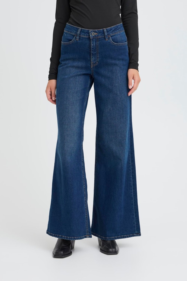 IHTWIGGY WIDE Jeans Dark Blue