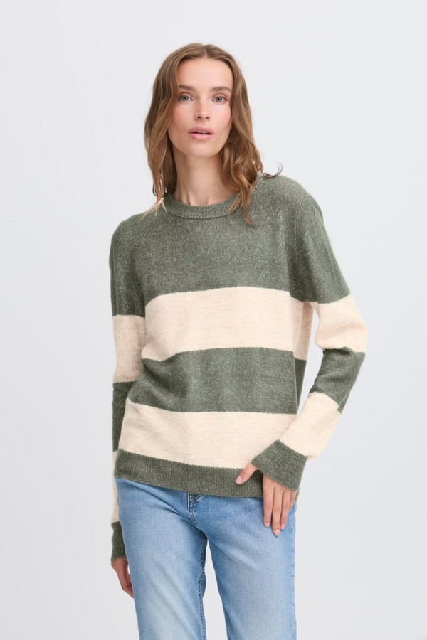 IHEDEEN Pullover RIFLE GREEN STRIPE