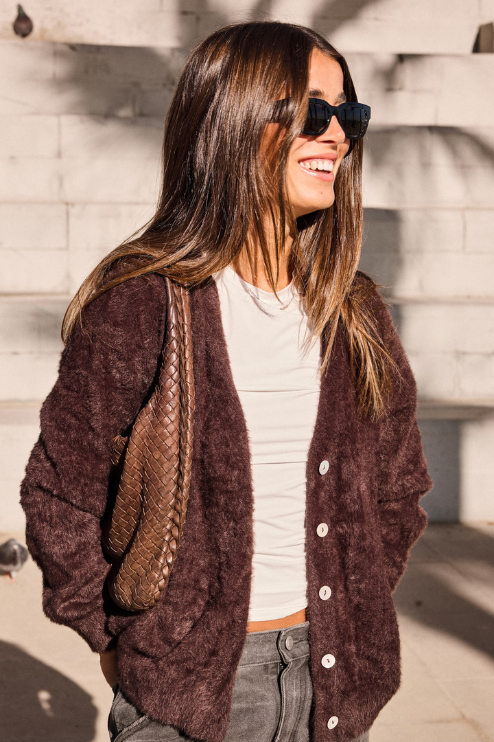 IHBRULA Cardigan Coffee Bean