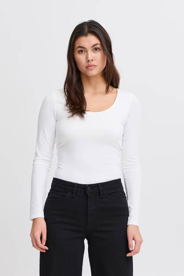 IAGRO Long sleeved T-shirt Cloud Dancer / White