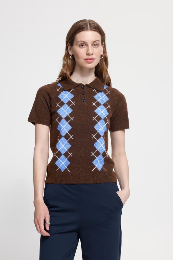 IHDASILA Knit Chicory Coffee Harlequin / Brown