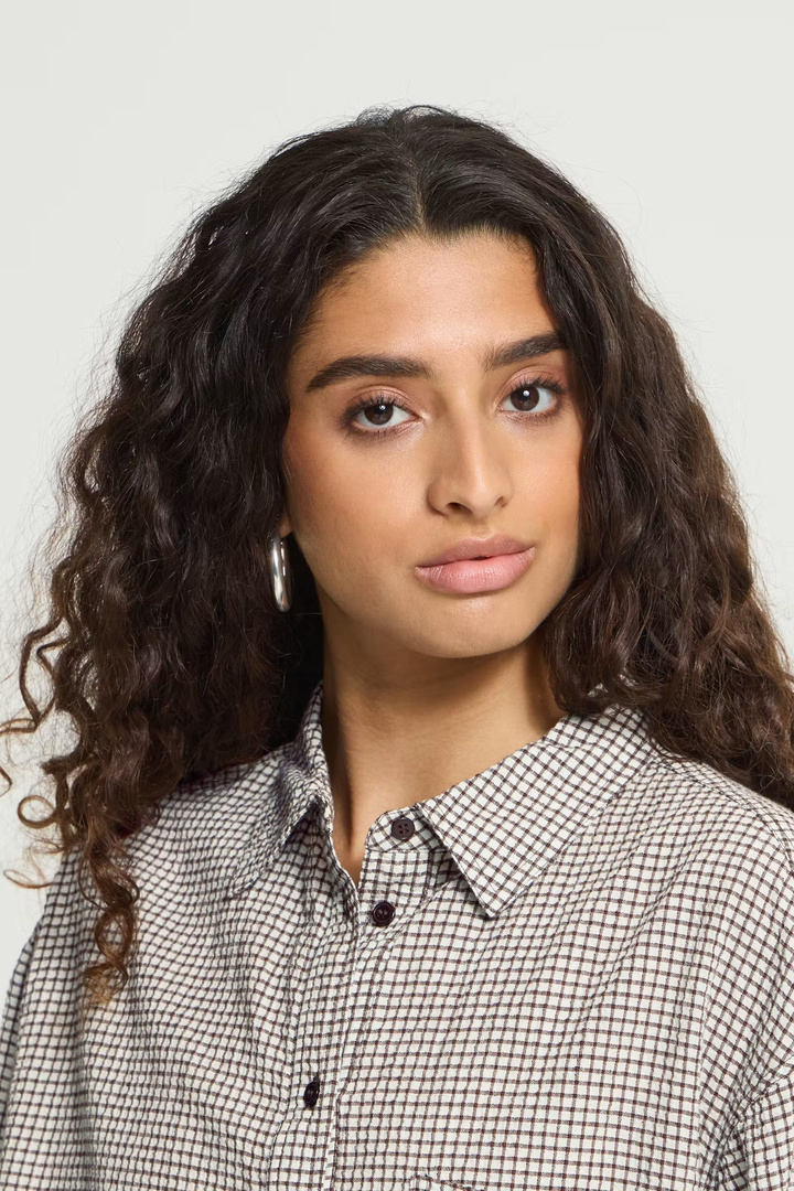 IHFEJA Shirt Chicory Coffee Check / Brown