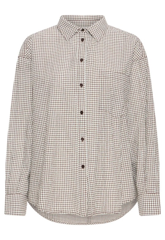 IHFEJA Shirt Chicory Coffee Check / Brown