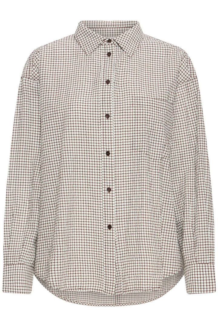 IHFEJA Shirt Chicory Coffee Check / Brown