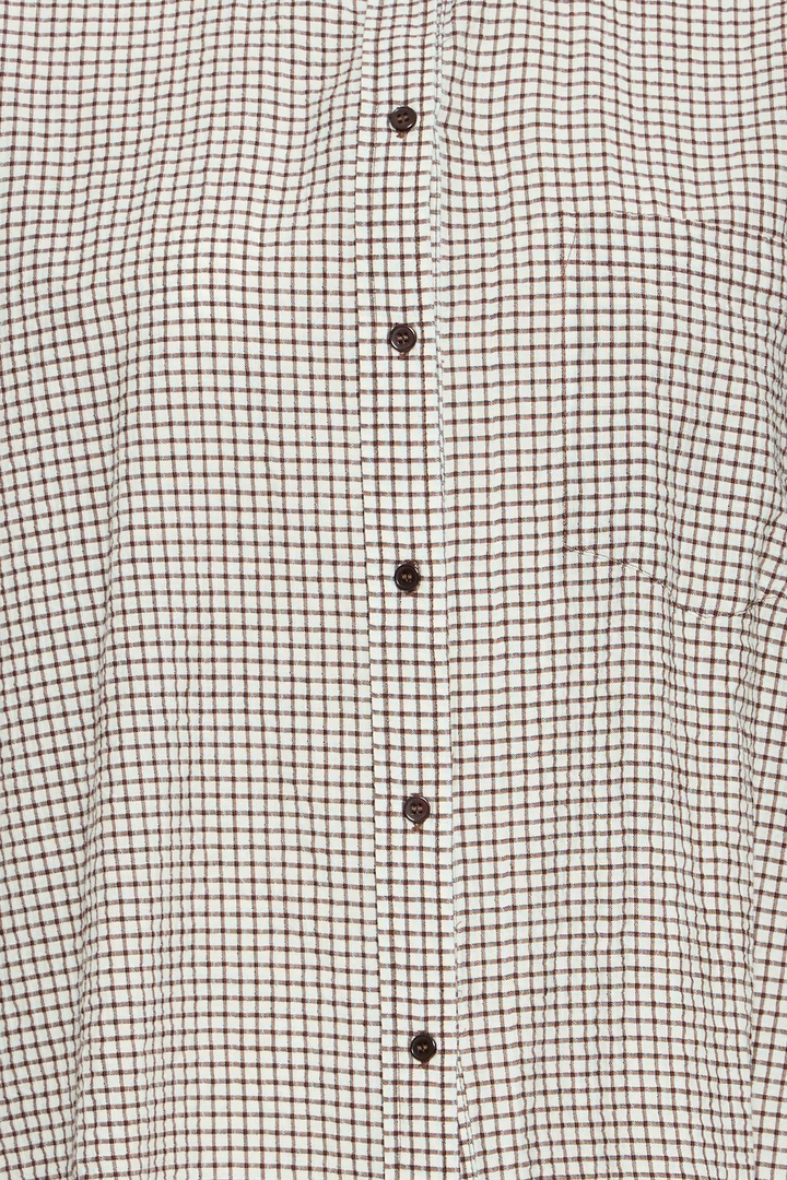 IHFEJA Shirt Chicory Coffee Check / Brown